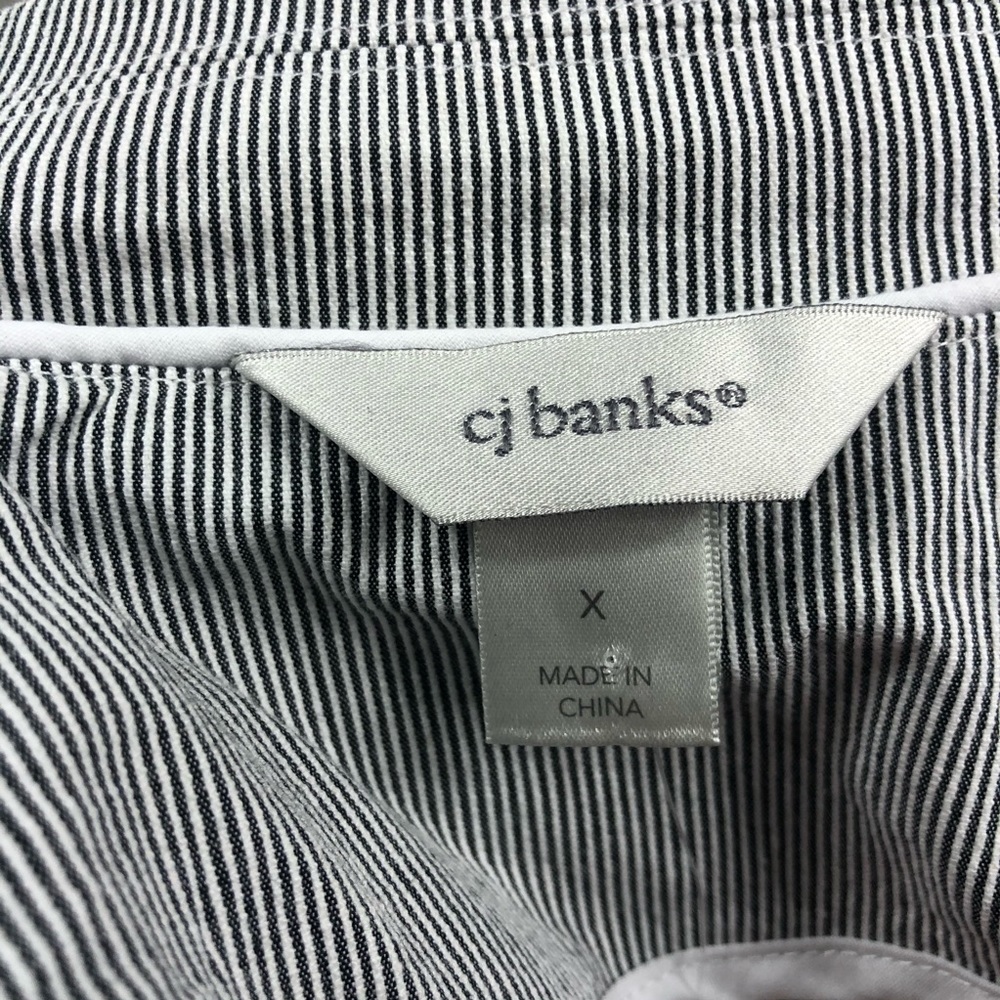 NWT CJ Banks Grey & White Striped Blazer Size 14W - Picture 6 of 7